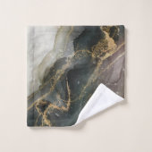 Abstracte zwarte goudmarmer bad handdoek (Wasdoekje)