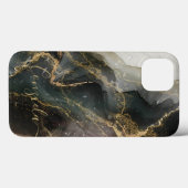 Abstracte zwarte goudmarmer Case-Mate iPhone case (Achterkant (horizontaal))