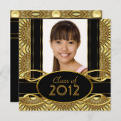 Abstracte zwarte goudmeisjes kaart (Voorkant / Achterkant)