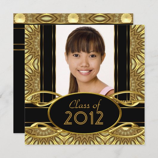 Abstracte zwarte goudmeisjes kaart (Voorkant / Achterkant)