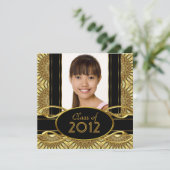 Abstracte zwarte goudmeisjes kaart (Staand voorkant)