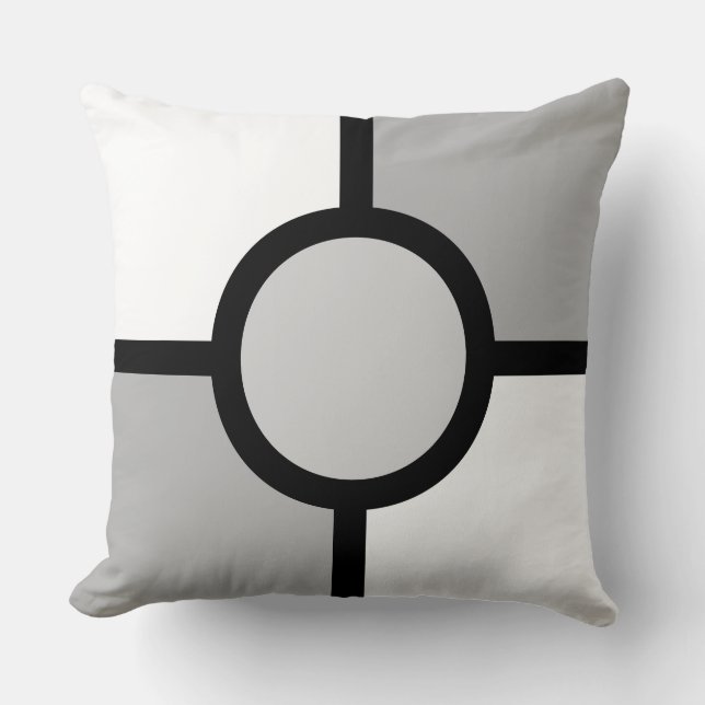 Abstracte zwarte, grijze en witte kussensloop kussen (Voorkant)