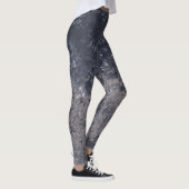 Abstracte zwarte grijze verf Leggings (Rechts)