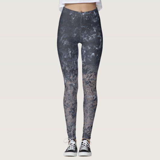 Abstracte zwarte grijze verf Leggings (Voorkant)