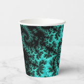 Abstracte Zwarte Groene Fractal Papieren Bekers (Achterkant)
