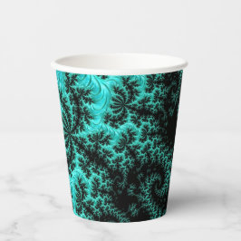 Abstracte Zwarte Groene Fractal Papieren Bekers