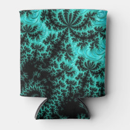 Abstracte zwarte groene fractale kunst blikjeskoeler