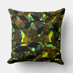 Abstracte zwarte hexagons op pixelbekleed afbeeldi kussen