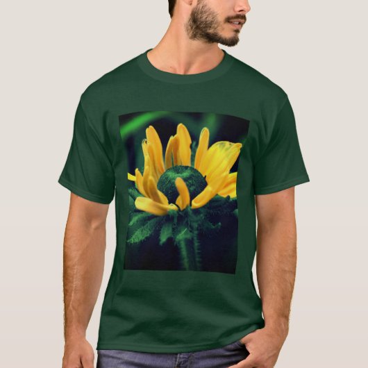 Abstracte zwarte ijsbloem t-shirt (Voorkant)