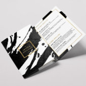 Abstracte zwarte inkt penseelstreken brochure drieluik kaart