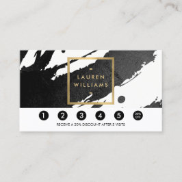Abstracte zwarte inkt penseelstreken loyaliteit Ka Klantenkaartje