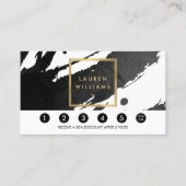 Abstracte zwarte inkt penseelstreken loyaliteit Ka Klantenkaartje (Voorkant)