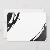 Abstracte zwarte inkt penseelstreken platte Noteca Notitiekaartje (Achterkant)