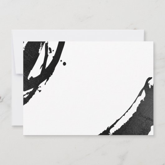 Abstracte zwarte inkt penseelstreken platte Noteca Notitiekaartje (Achterkant)