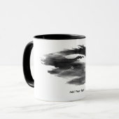 Abstracte Zwarte Inkt Rook Draak Fantasie Mok (Voorkant links)
