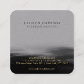 Abstracte zwarte inktpenseelpenseel Premium grijs Vierkante Visitekaartje (Achterkant)