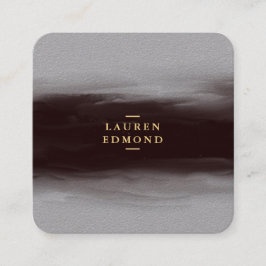 Abstracte zwarte inktpenseelpenseel Premium grijs Vierkante Visitekaartje