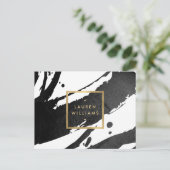 Abstracte zwarte inktpenselen briefkaart (Staand voorkant)