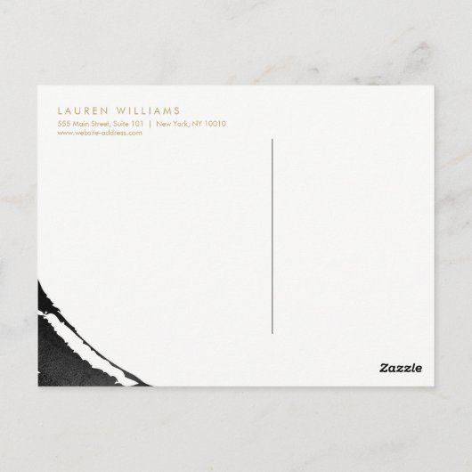 Abstracte zwarte inktpenselen briefkaart (Achterkant)