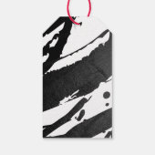 Abstracte zwarte inktpenselen cadeaulabel (Achterkant)