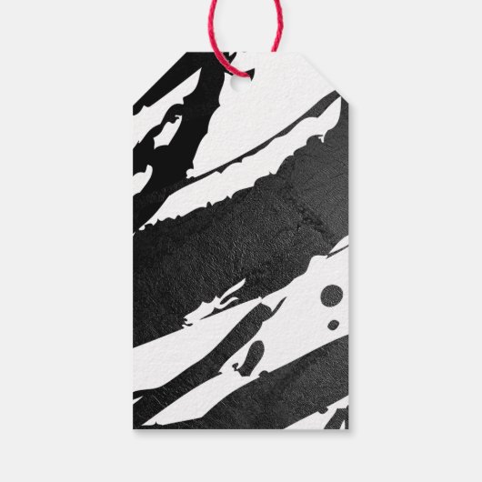 Abstracte zwarte inktpenselen cadeaulabel (Achterkant)