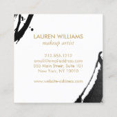 Abstracte zwarte inktpenselen vierkante visitekaartje (Achterkant)