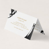 Abstracte zwarte inktpenselen visitekaartje (Achterkant)