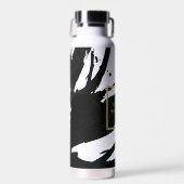 Abstracte zwarte inktpenselen waterfles (Voorkant)