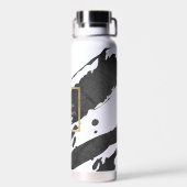 Abstracte zwarte inktpenselen waterfles (Achterkant)