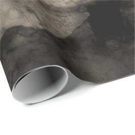 Abstracte zwarte ivoor Creamy Ink Painting Urban Cadeaupapier