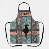 Abstracte zwarte kat, ondoorzichtige stijl, voeg t schort (Voorkant)