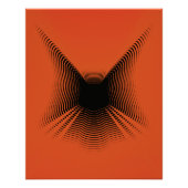 Abstracte zwarte kat Poster op rode achtergrond (Voorkant)