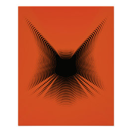 Abstracte zwarte kat Poster op rode achtergrond