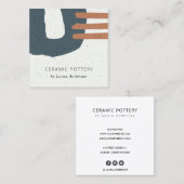 ABSTRACTE ZWARTE KERAMISCHE TEXTUURBLAUWE RUST, GE VIERKANTE VISITEKAARTJE (Voorkant / Achterkant)