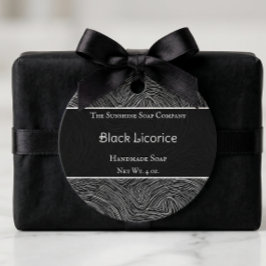 Abstracte Zwarte Krullen Zeep Cosmetica Favor Tag Bedankjes Labels