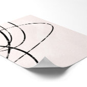 Abstracte Zwarte Lijn Kunst op Beige Poster (Hoek)