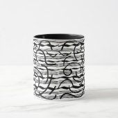 abstracte zwarte lijnkunst mok (Midden)