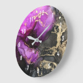 Abstracte zwarte magenta roze goudklok grote klok (Hoek)