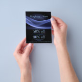 abstracte zwarte marineblauw - moderne minimalisti flyer (Hand)