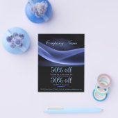 abstracte zwarte marineblauw - moderne minimalisti flyer (Enkel)