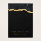 Abstracte zwarte marmer Gold-Kaarten met oormerk Visitekaartje (Voorkant)