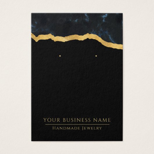 Abstracte zwarte marmer Gold-Kaarten met oormerk Visitekaartje (Voorkant)