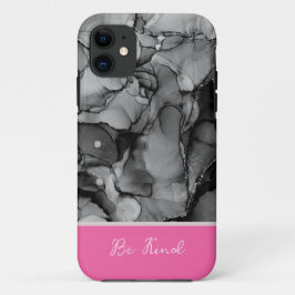 Abstracte zwarte marmer iPhone Case