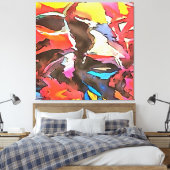 Abstracte zwarte omlijsting van Koe met de klok Canvas Afdruk (Insitu (Slaapkamer))