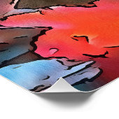 Abstracte zwarte omlijsting van Koe met de klok Perfect Poster (Hoek)