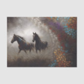 Abstracte zwarte paarden kunst decoupage tissuepapier (Voorkant)