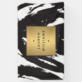 Abstracte zwarte penseelstreekbanner spandoek (Verticaal)