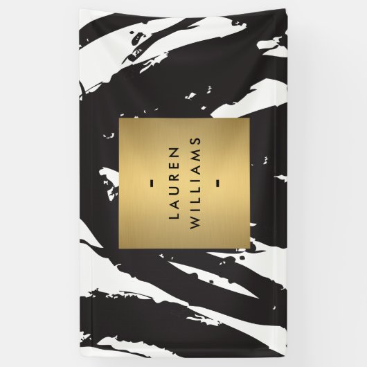 Abstracte zwarte penseelstreekbanner spandoek (Verticaal)