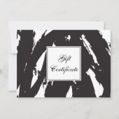 Abstracte zwarte penseelstreken Cadeaucertificaat (Voorkant)