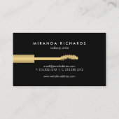 Abstracte zwarte penseelstreken met Mascara Wand Visitekaartje (Achterkant)